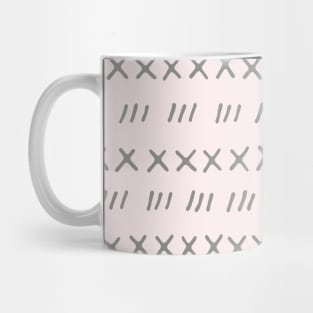 Blush Light Pink and Grey Hand Drawn Pattern Mug